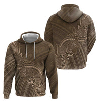 Brown Polynesia Plumeria Tattoo Hoodie