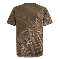 Brown Polynesia Plumeria Tattoo Rugby Jersey