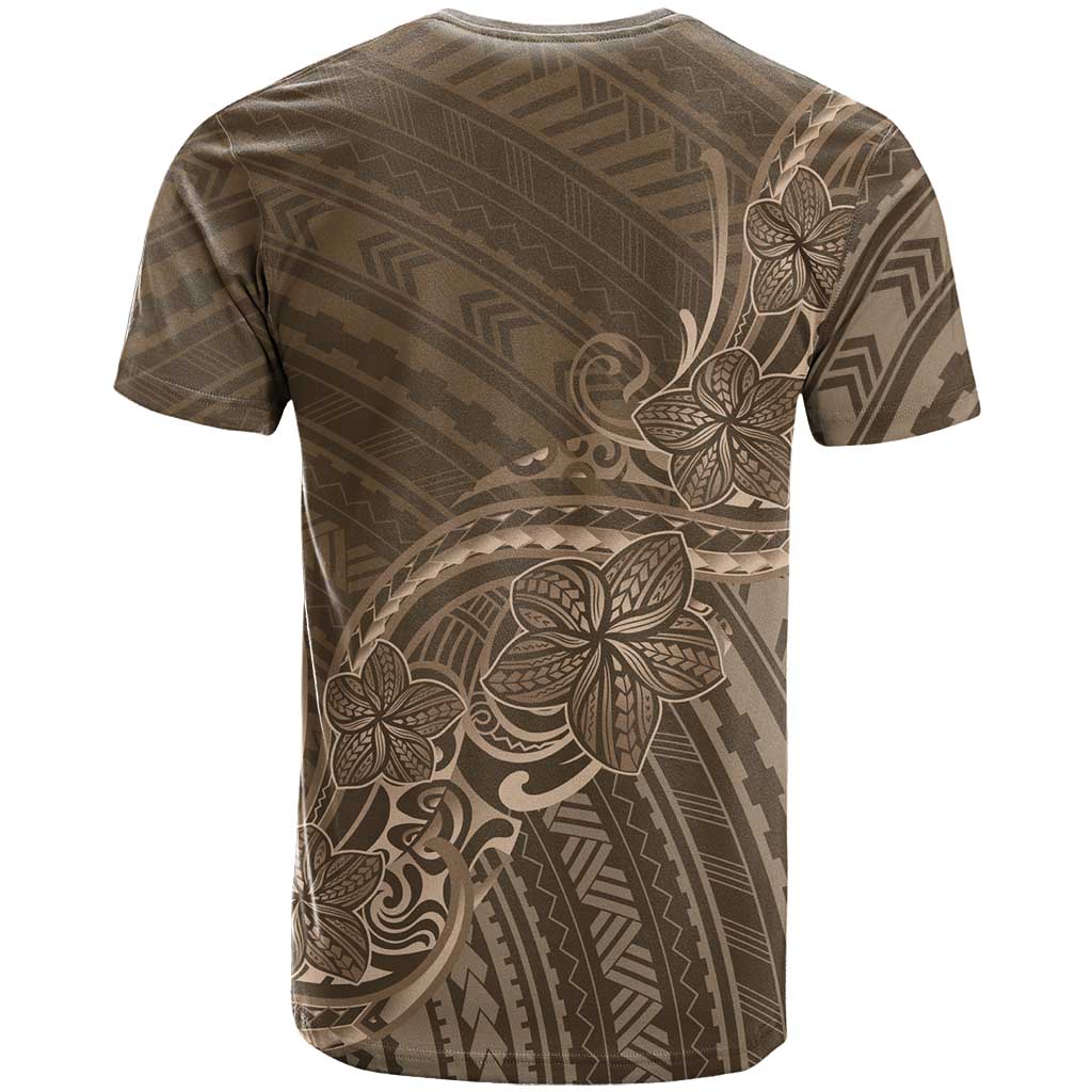 Brown Polynesia Plumeria Tattoo T Shirt