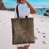 Brown Polynesia Plumeria Tattoo Tote Bag