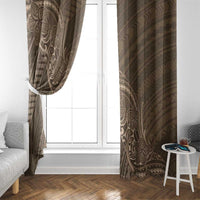 Brown Polynesia Plumeria Tattoo Window Curtain