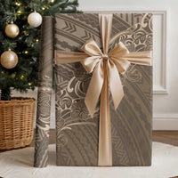Brown Polynesia Plumeria Tattoo Wrapping Paper