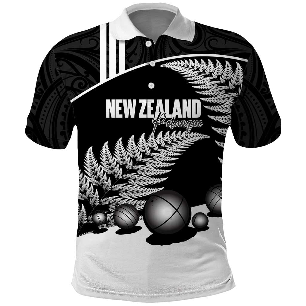 Custom New Zealand Silver Fern Petanque Polo Shirt Aotearoa Maori Pattern