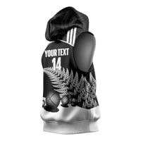 Custom New Zealand Silver Fern Petanque Sleeveless Hoodie Aotearoa Maori Pattern LT14 - Polynesian Pride