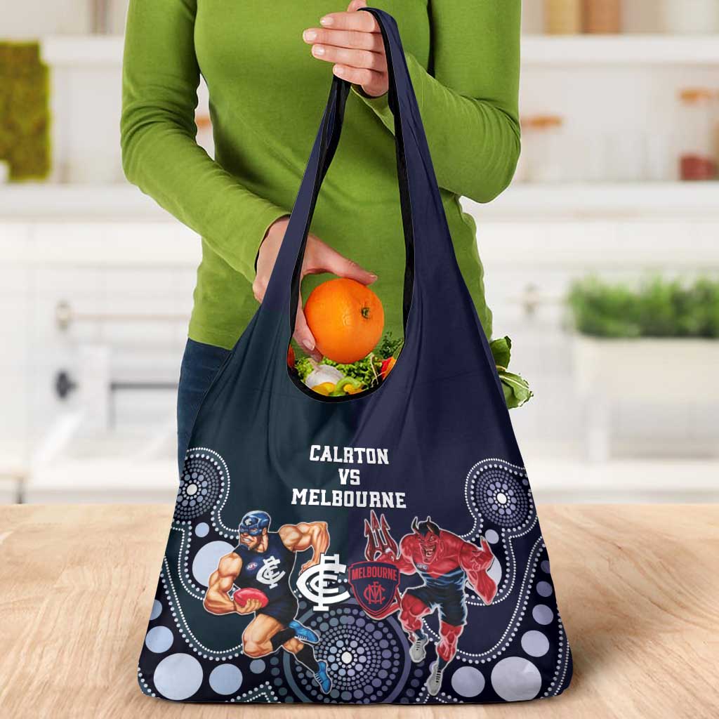 Demons And Blues Football Grocery Bag Melbourne And Calrton Mascots Aboriginal Art