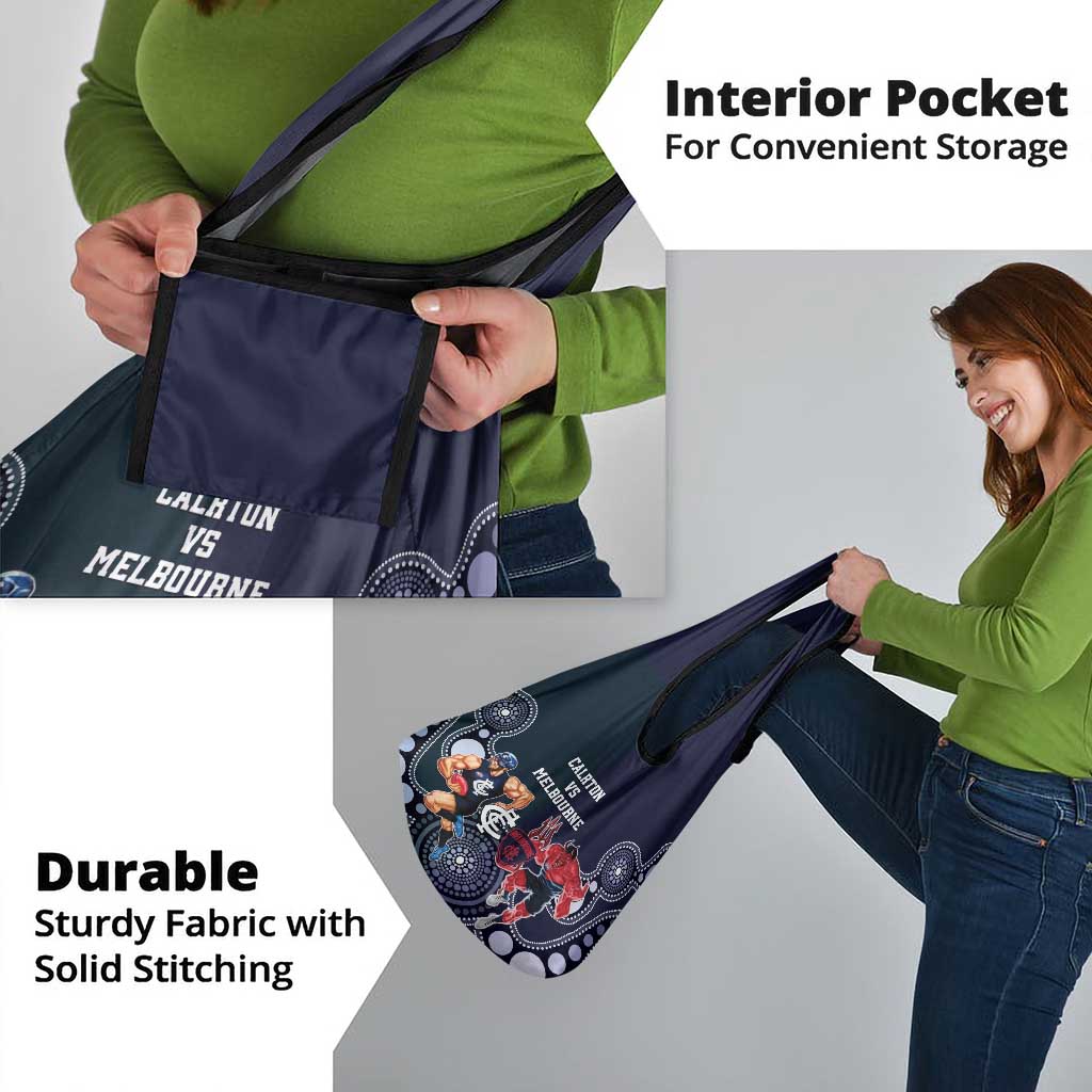 Demons And Blues Football Grocery Bag Melbourne And Calrton Mascots Aboriginal Art