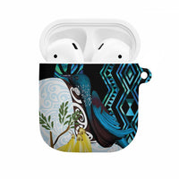New Zealand Silver Fern Tui Bird AirPods Case Maori Kowhai Paua Shell Taniko Motifs - Polynesian Pride