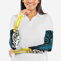 New Zealand Silver Fern Tui Bird Arm Sleeves Maori Kowhai Paua Shell Taniko Motifs - Polynesian Pride