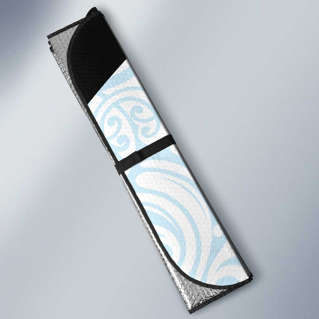 New Zealand Silver Fern Tui Bird Auto Sun Shade Maori Kowhai Paua Shell Taniko Motifs - Polynesian Pride