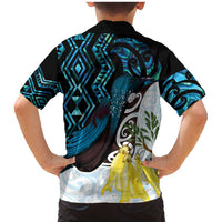 New Zealand Silver Fern Tui Bird Family Matching Mermaid Dress and Hawaiian Shirt Maori Kowhai Paua Shell Taniko Motifs