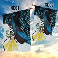 New Zealand Silver Fern Tui Bird Garden Flag Maori Kowhai Paua Shell Taniko Motifs