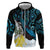 New Zealand Silver Fern Tui Bird Hoodie Maori Kowhai Paua Shell Taniko Motifs