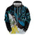 New Zealand Silver Fern Tui Bird Hoodie Maori Kowhai Paua Shell Taniko Motifs