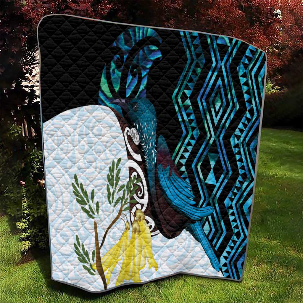 New Zealand Silver Fern Tui Bird Quilt Maori Kowhai Paua Shell Taniko Motifs