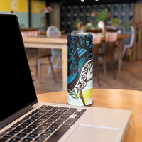 New Zealand Silver Fern Tui Bird Skinny Tumbler Maori Kowhai Paua Shell Taniko Motifs