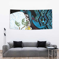 New Zealand Silver Fern Tui Bird Tapestry Maori Kowhai Paua Shell Taniko Motifs