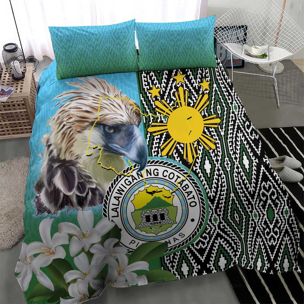 Cotabato Philippines Province Bedding Set Filipino Eagle Sampaguita Tinalak Pattern