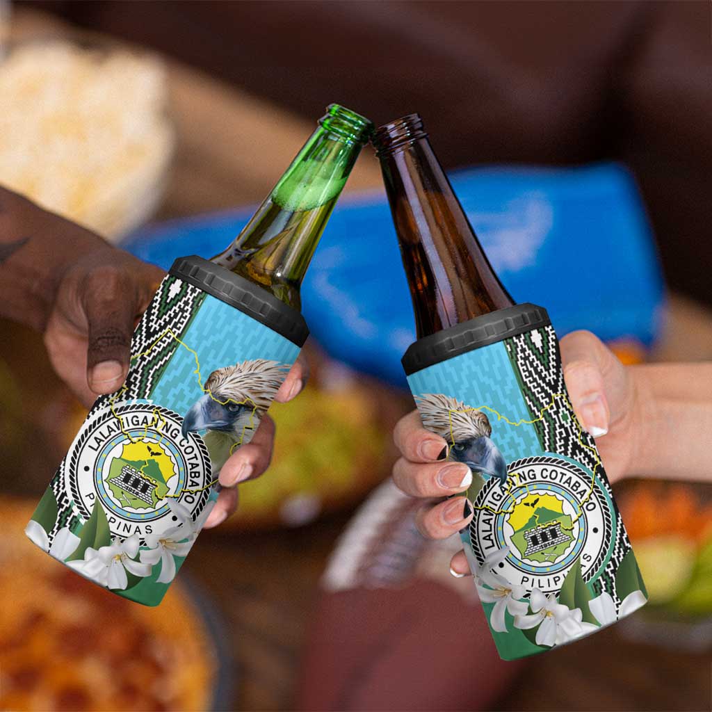 Cotabato Philippines Province 4 in 1 Can Cooler Tumbler Filipino Eagle Sampaguita Tinalak Pattern