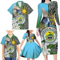 Cotabato Philippines Province Family Matching Long Sleeve Bodycon Dress and Hawaiian Shirt Filipino Eagle Sampaguita Tinalak Pattern