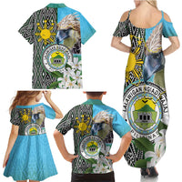 Cotabato Philippines Province Family Matching Summer Maxi Dress and Hawaiian Shirt Filipino Eagle Sampaguita Tinalak Pattern