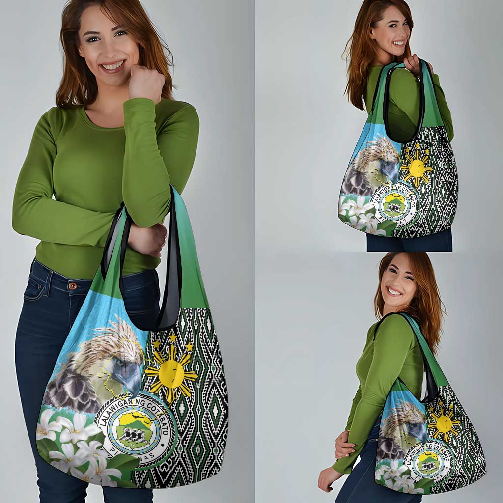 Cotabato Philippines Province Grocery Bag Filipino Eagle Sampaguita Tinalak Pattern