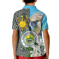 Cotabato Philippines Province Kid Polo Shirt Filipino Eagle Sampaguita Tinalak Pattern