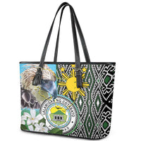 Cotabato Philippines Province Leather Tote Bag Filipino Eagle Sampaguita Tinalak Pattern