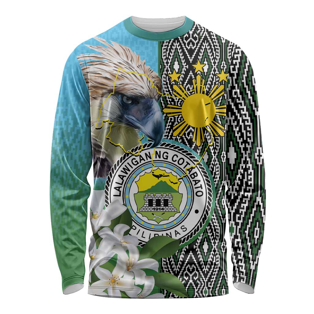 Cotabato Philippines Province Long Sleeve Shirt Filipino Eagle Sampaguita Tinalak Pattern