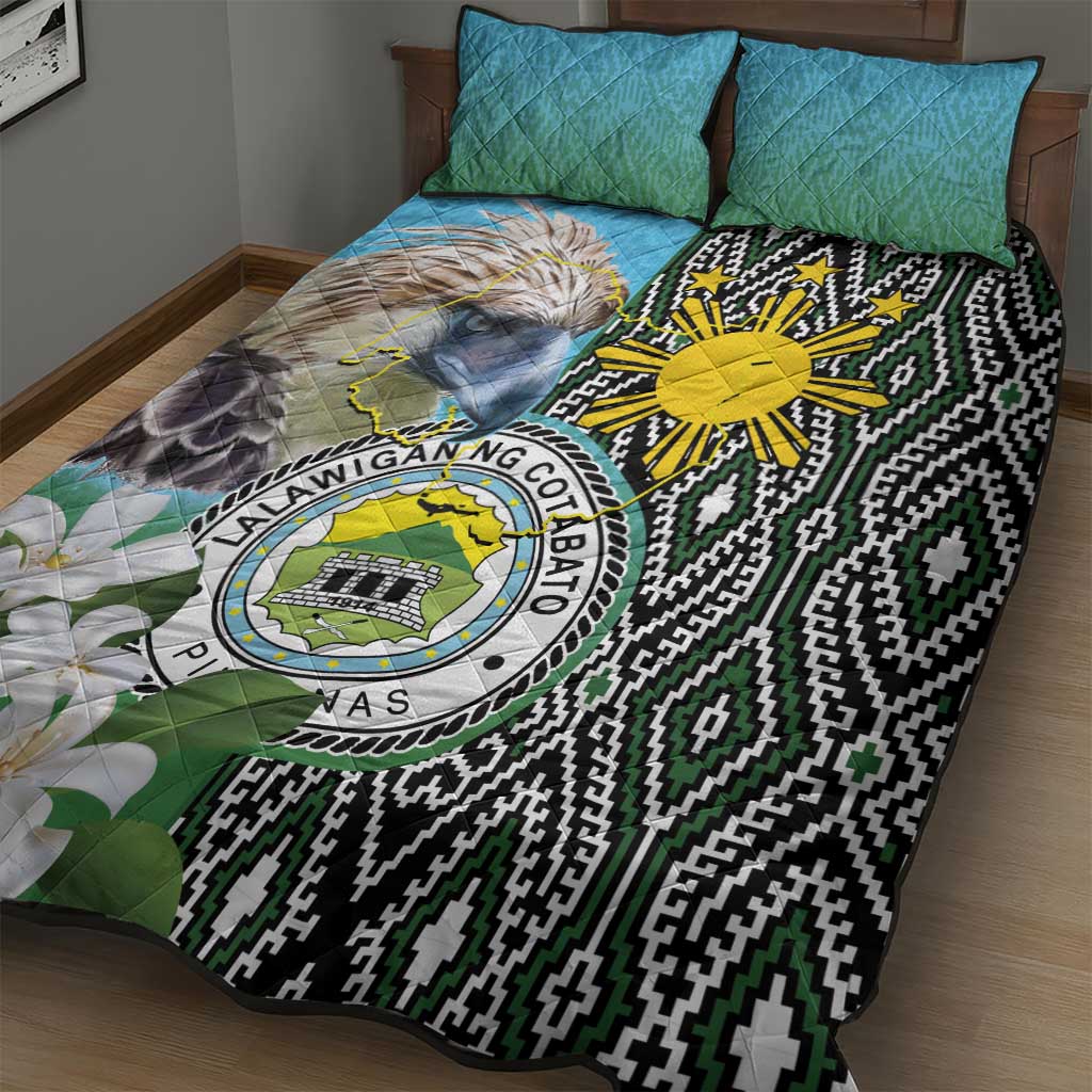 Cotabato Philippines Province Quilt Bed Set Filipino Eagle Sampaguita Tinalak Pattern