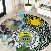 Cotabato Philippines Province Round Carpet Filipino Eagle Sampaguita Tinalak Pattern