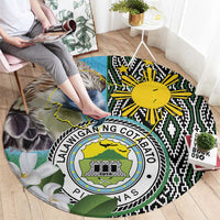 Cotabato Philippines Province Round Carpet Filipino Eagle Sampaguita Tinalak Pattern
