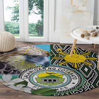 Cotabato Philippines Province Round Carpet Filipino Eagle Sampaguita Tinalak Pattern