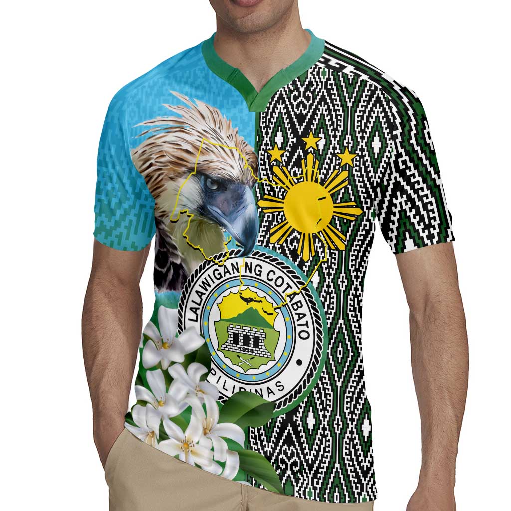 Cotabato Philippines Province Rugby Jersey Filipino Eagle Sampaguita Tinalak Pattern