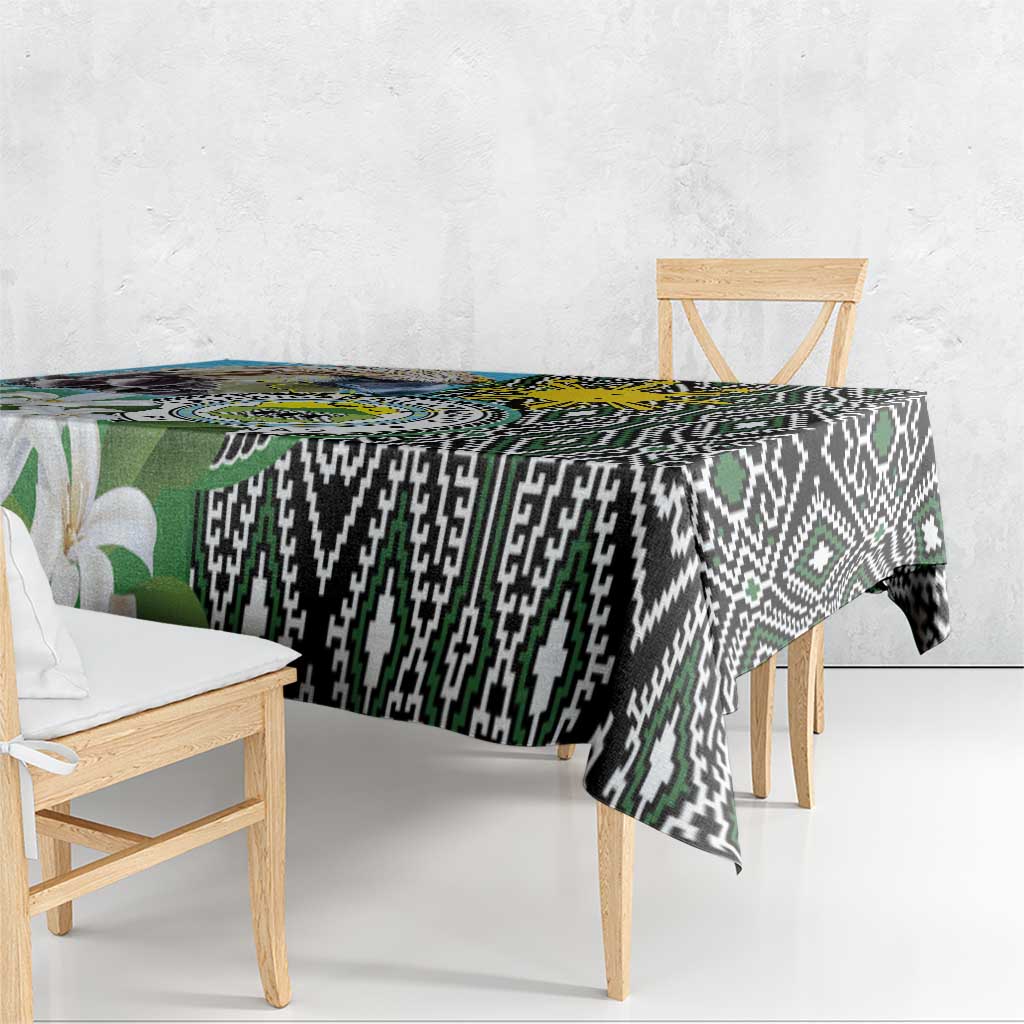 Cotabato Philippines Province Tablecloth Filipino Eagle Sampaguita Tinalak Pattern