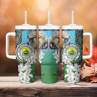 Cotabato Philippines Province Tumbler With Handle Filipino Eagle Sampaguita Tinalak Pattern