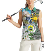 Cotabato Philippines Province Women Sleeveless Polo Shirt Filipino Eagle Sampaguita Tinalak Pattern