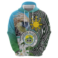 Cotabato Philippines Province Zip Hoodie Filipino Eagle Sampaguita Tinalak Pattern