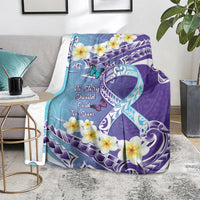 No Story Should End Too Soon Suicide Awareness Blanket Purple And Teal Polynesian Ribbon