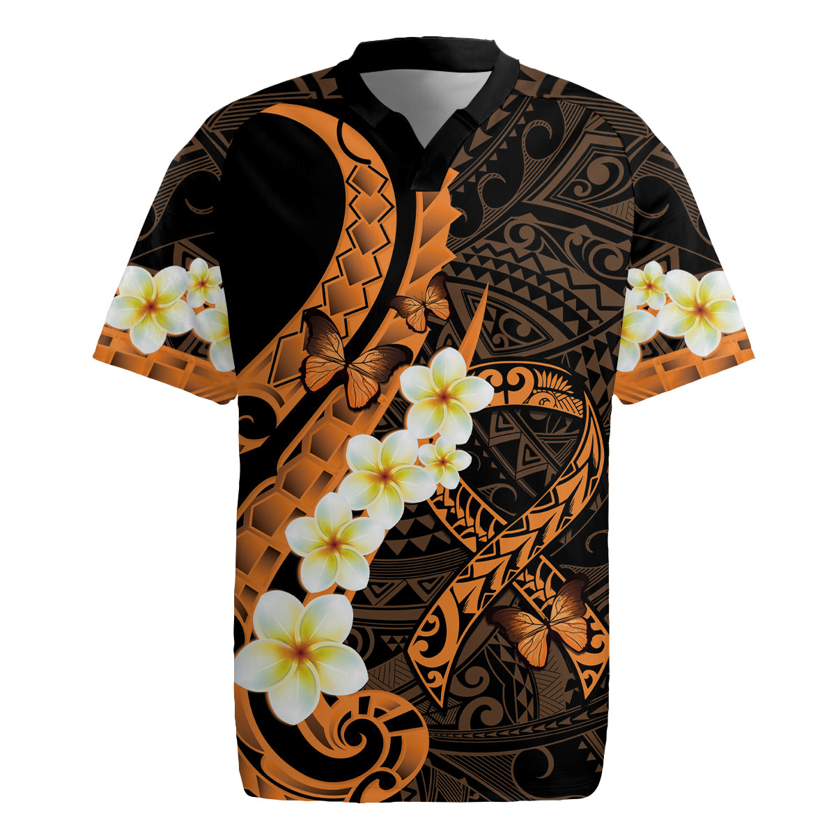 Liver Cancer Awareness Month Rugby Jersey Awareness Is Key Orange Polynesian Ribbon