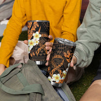 Liver Cancer Awareness Month Tumbler Cup Awareness Is Key Orange Polynesian Ribbon