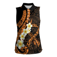 Liver Cancer Awareness Month Women Sleeveless Polo Shirt Awareness Is Key Orange Polynesian Ribbon