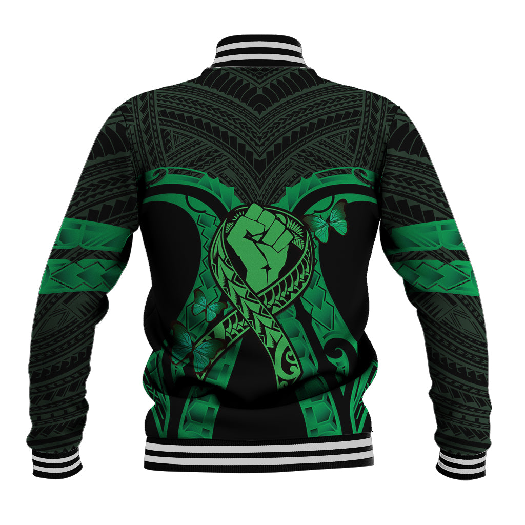 ADHD Awareness Month You Matter Baseball Jacket Green Polynesian Ribbon