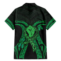 ADHD Awareness Month You Matter Family Matching Mermaid Dress and Hawaiian Shirt Green Polynesian Ribbon