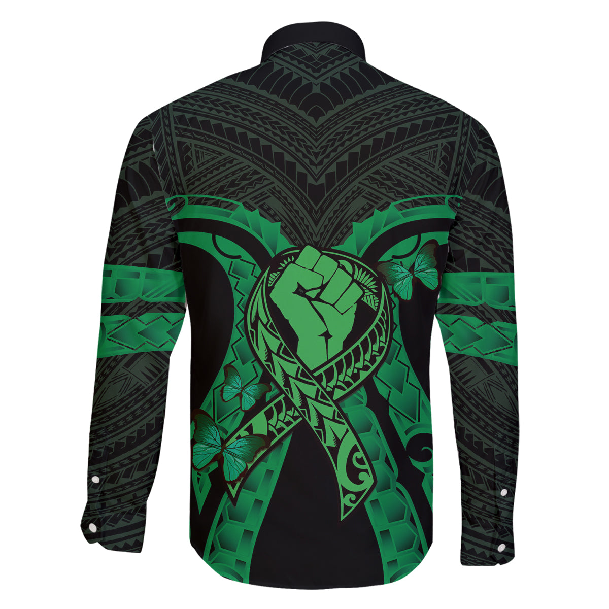 ADHD Awareness Month You Matter Family Matching Off Shoulder Short Dress and Hawaiian Shirt Green Polynesian Ribbon