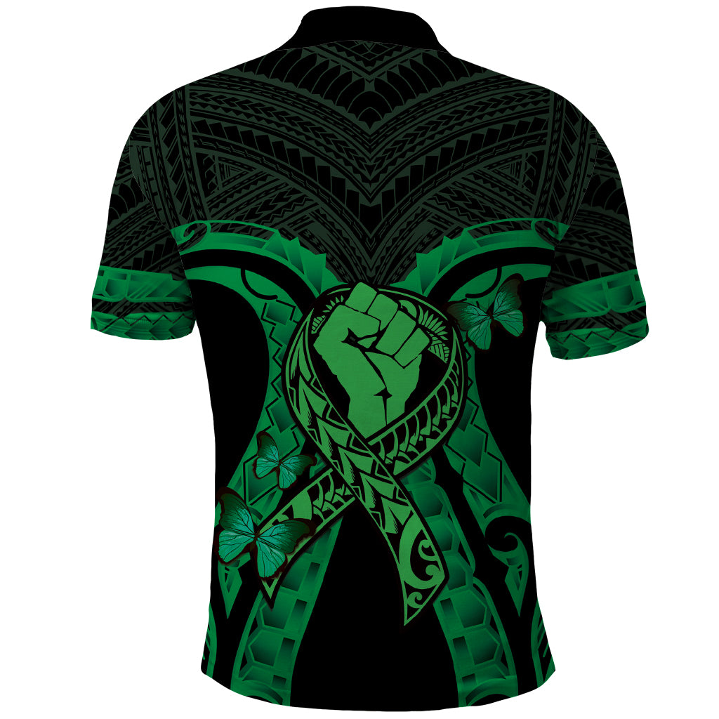 ADHD Awareness Month You Matter Polo Shirt Green Polynesian Ribbon