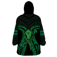 ADHD Awareness Month You Matter Wearable Blanket Hoodie Green Polynesian Ribbon