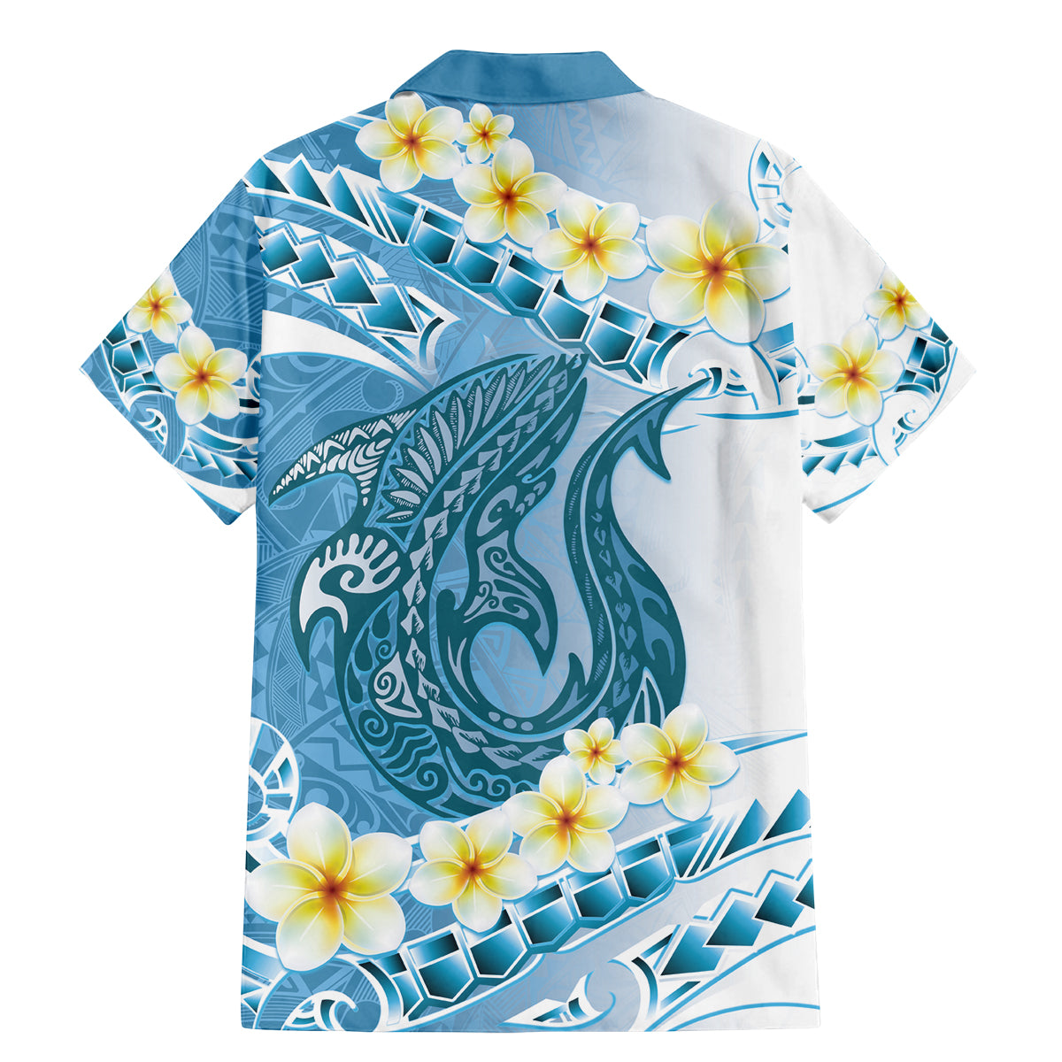 Blue Hawaii Shark Tattoo Family Matching Mermaid Dress and Hawaiian Shirt Frangipani With Polynesian Pastel Version