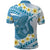 Blue Hawaii Shark Tattoo Polo Shirt Frangipani With Polynesian Pastel Version
