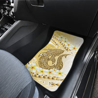Gold Hawaii Shark Tattoo Car Mats Frangipani With Polynesian Pastel Version