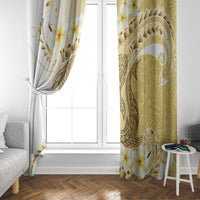 Gold Hawaii Shark Tattoo Window Curtain Frangipani With Polynesian Pastel Version